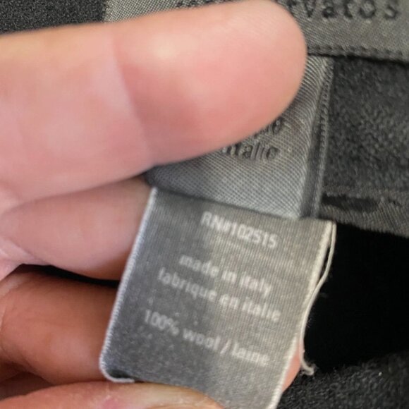 John Varvatos Made in Italy 100% Wool Pants Flap Back Pockets Off Black Size 50 - Picture 9 of 9